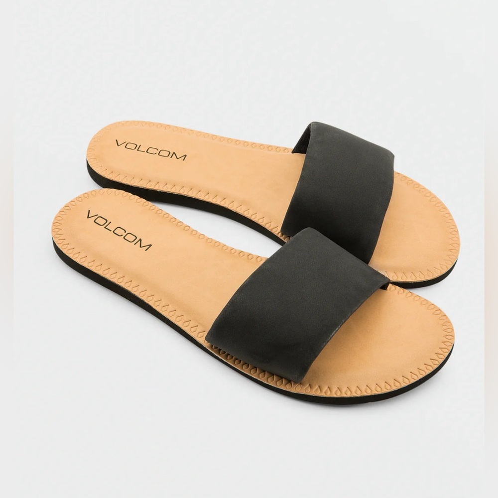 Nwot Volcom Black Simple Slides ~ 7/8 - image 2